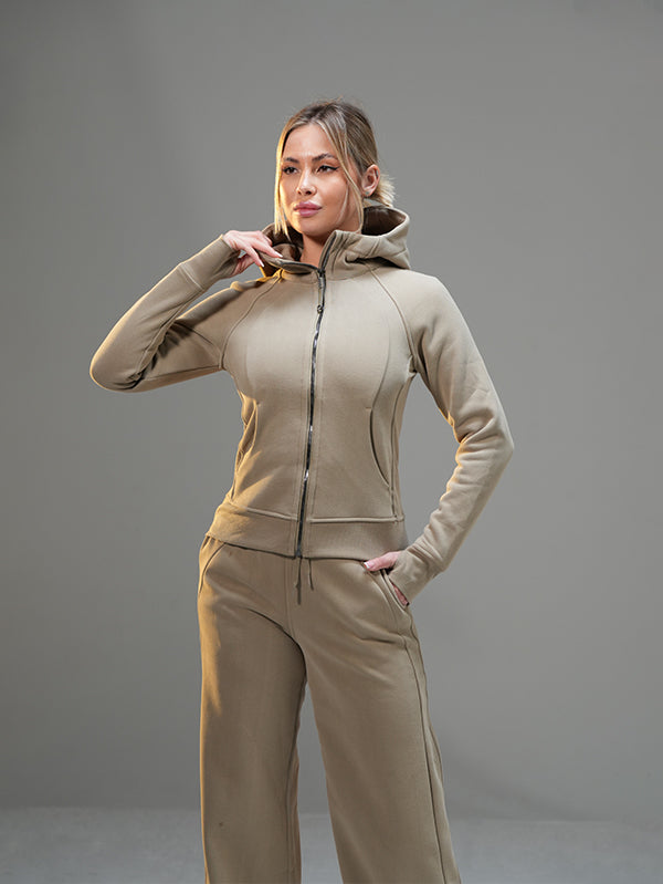 Set Full-zip Hoodie with Wide Leg Pant