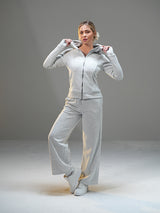 Set Full-zip Hoodie with Wide Leg Pant