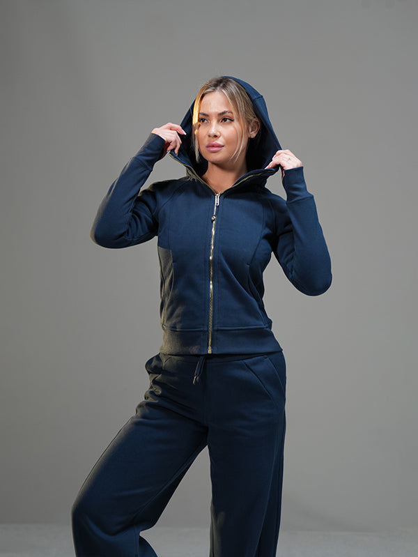 Set Full-zip Hoodie with Wide Leg Pant