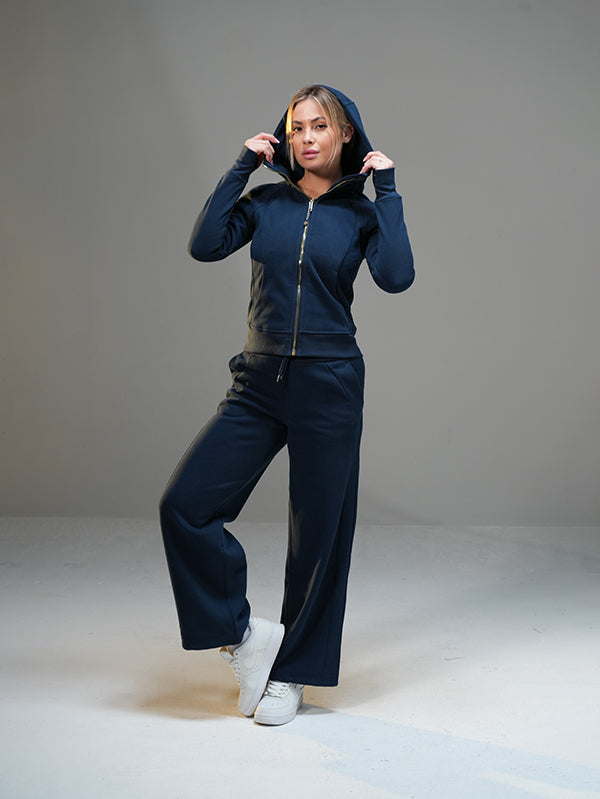 Set Full-zip Hoodie with Wide Leg Pant