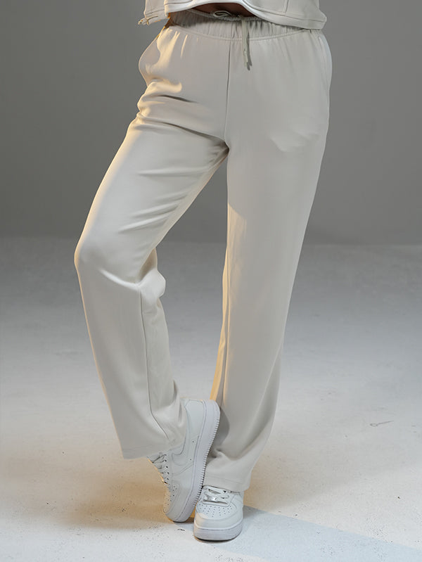 Set Cropped Half-Zip Hoodie with Wide Leg Pant