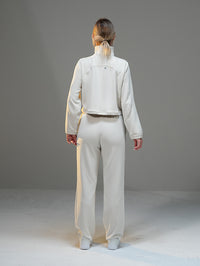 Set Cropped Half-Zip Hoodie with Wide Leg Pant