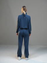 Set Cropped Half-Zip Hoodie with Wide Leg Pant