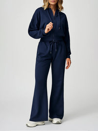 set cropped Jacket with wide leg pant