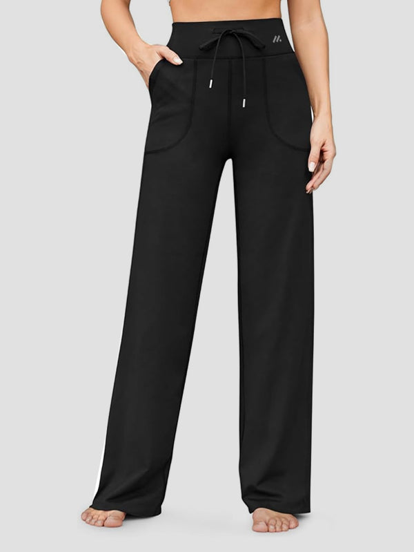 Stretch Wide Leg Trousers High Waisted