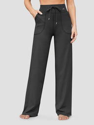 Stretch Wide Leg Trousers High Waisted