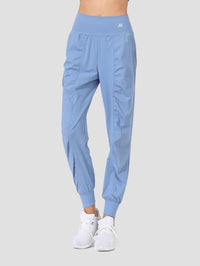 Lightweight Sports  Pants with a Wide Belt and Cuffs