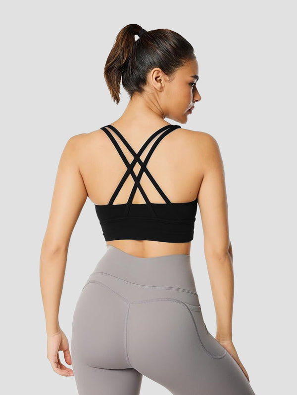 Sports Bra with Cross Back